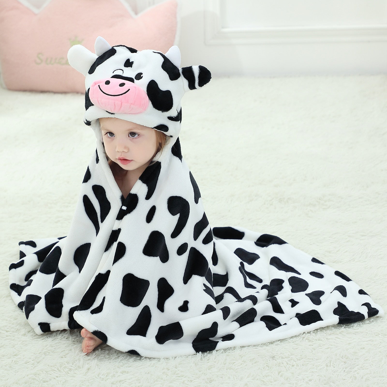 Poncho de Bain Bébé Vache - cow / 70x100 cm