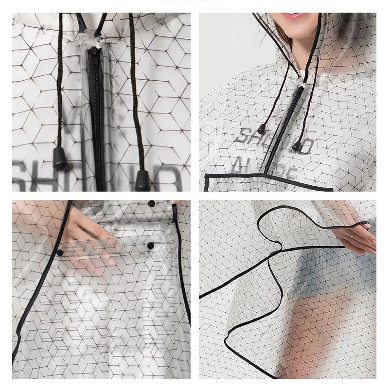 Rain Poncho Transparent - Black mesh