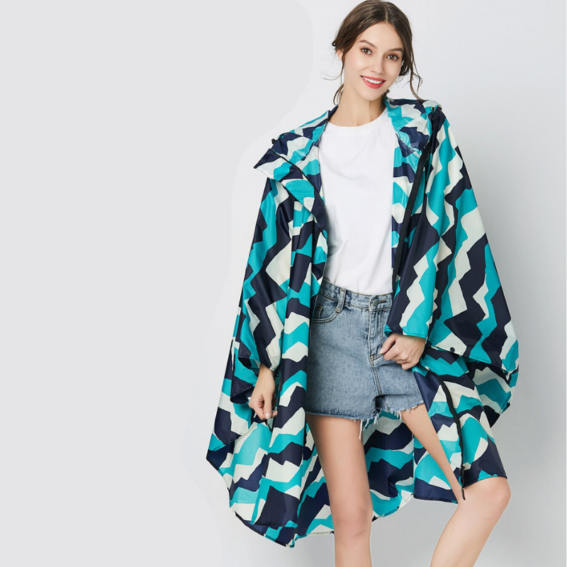 Women's Rain Poncho - Light blue