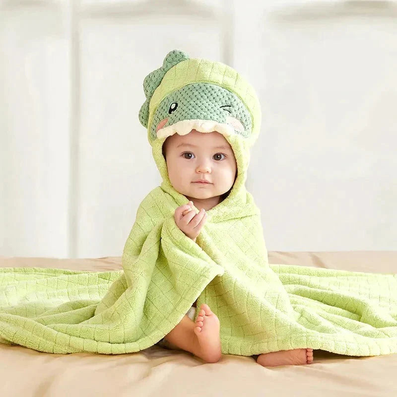 bath towel dinosaur hooded bathrobe