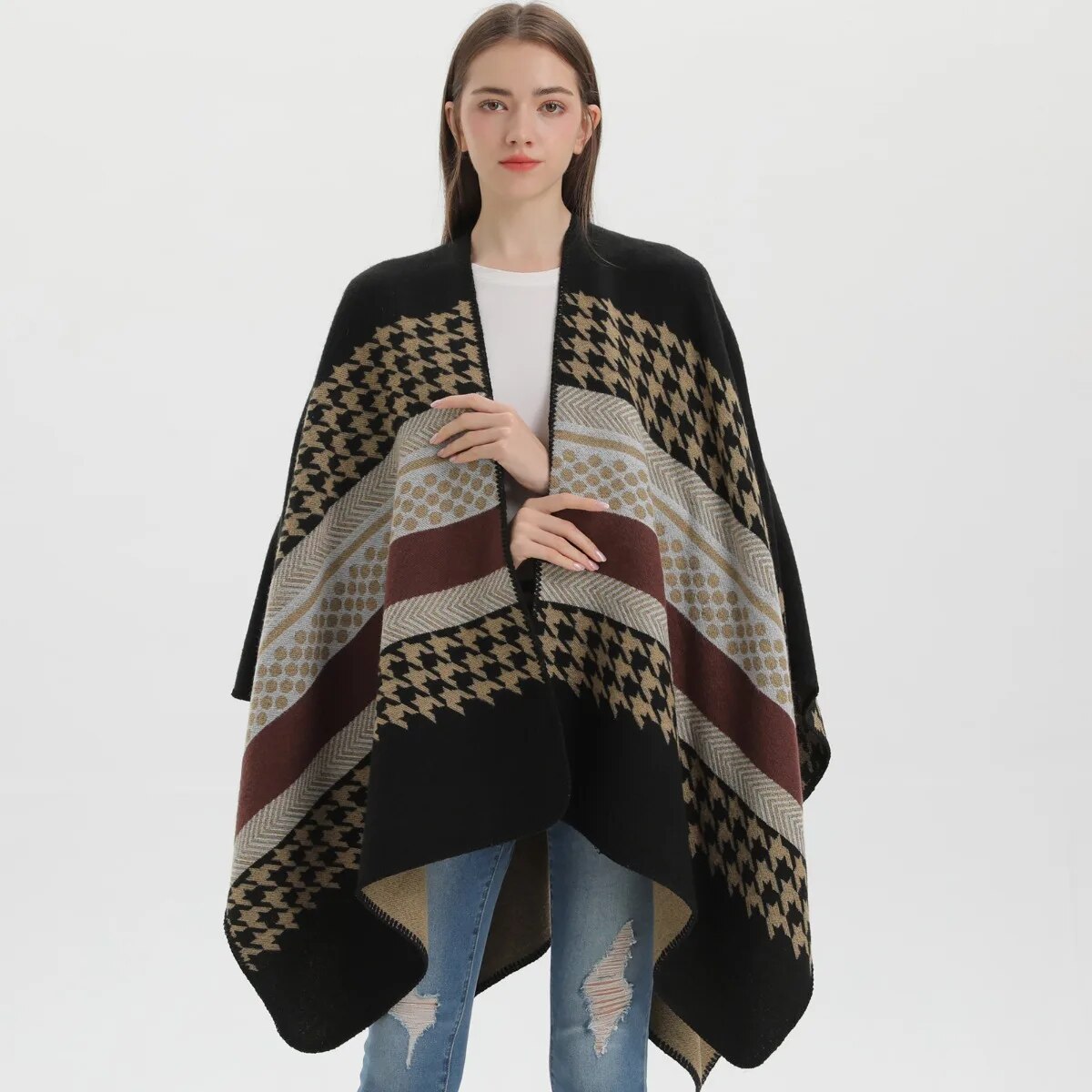 Elegant Women's Winter Poncho