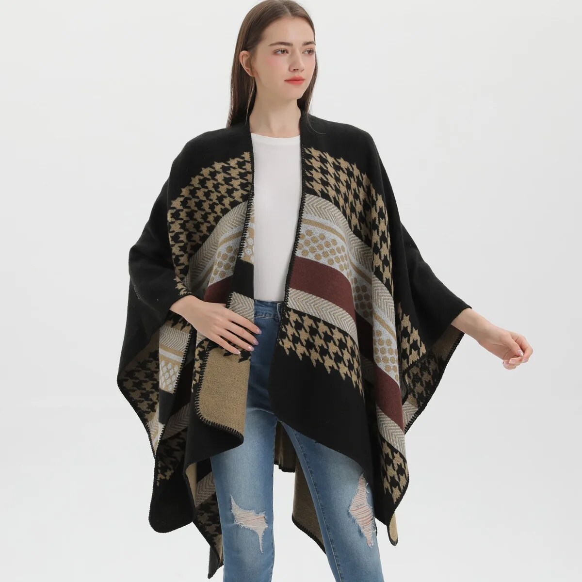 Elegant Women's Winter Poncho