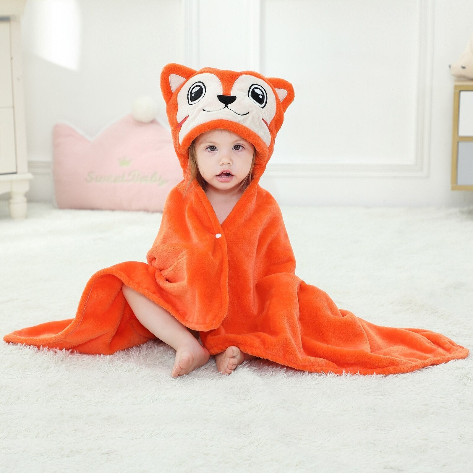 Renard Baby Bath Cape - fox / 70x100 cm