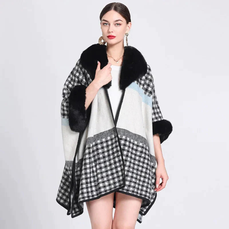POLeR - ポーラー ペンドルトン JACQUARD PONCHO フード ピンク グレー POLeR - ポーラー ペンドルトン JACQUARD PONCHO フード ピンク