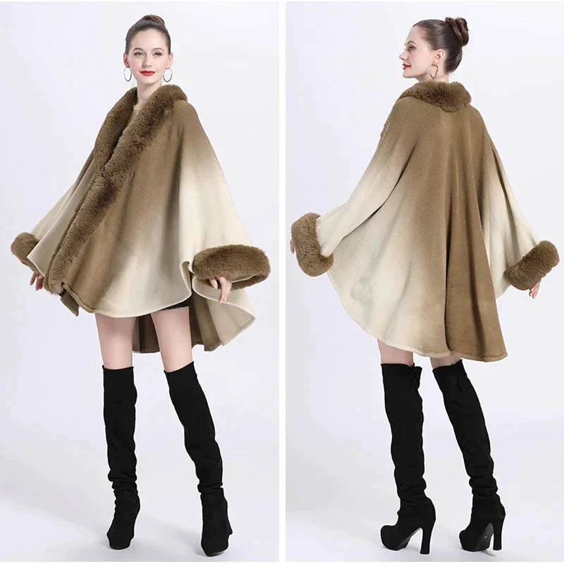 Women's Two-tone Fur Cape