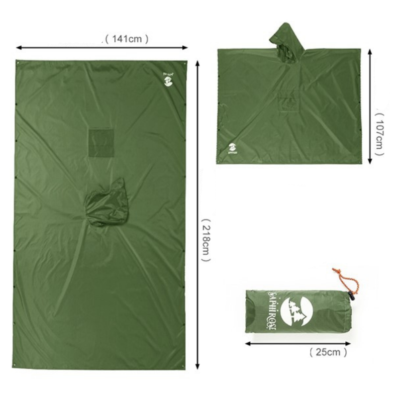 Men's rain poncho - Green