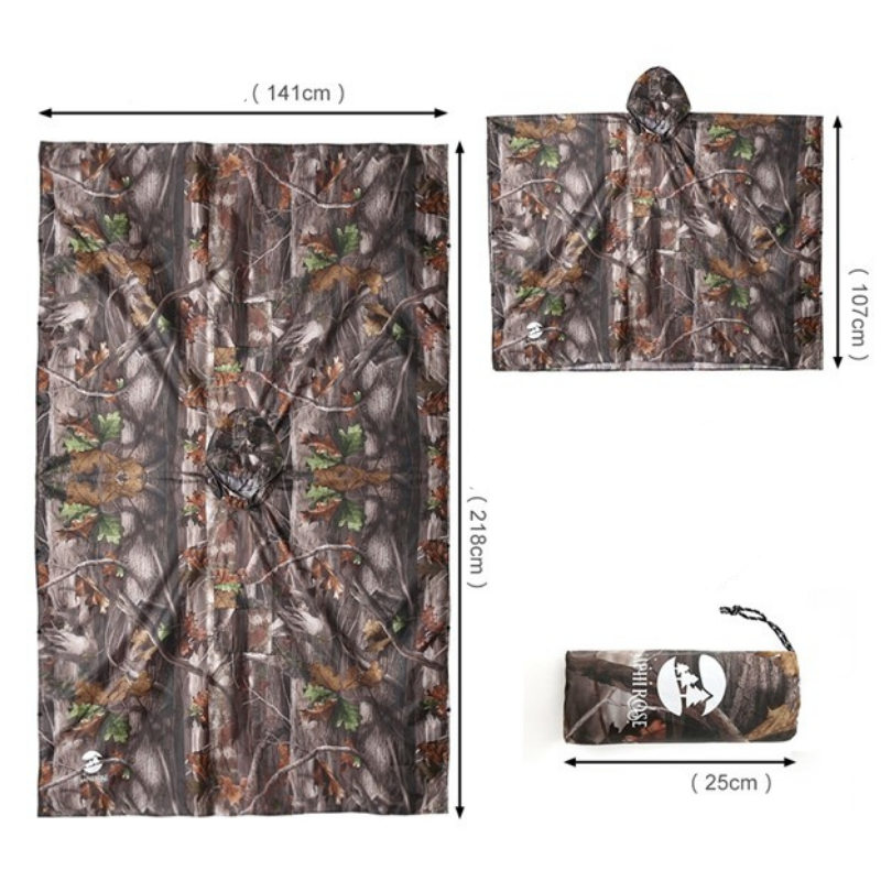 Hiking Rain Poncho - Brown