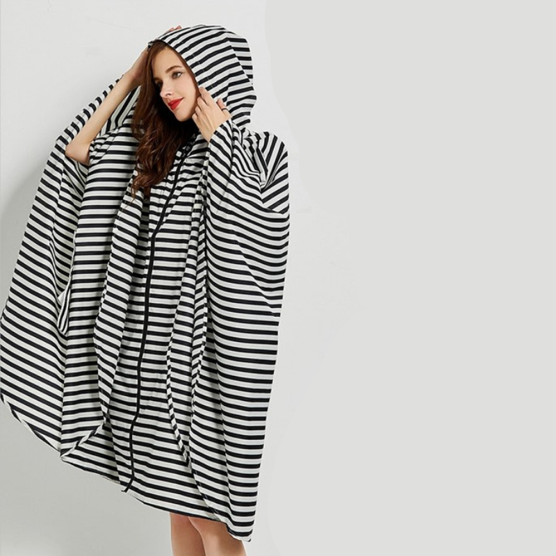Rain Poncho - Black & White