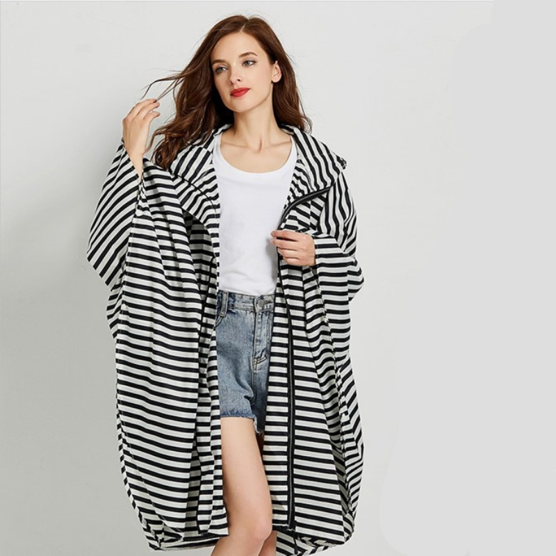 Rain Poncho - Black & White