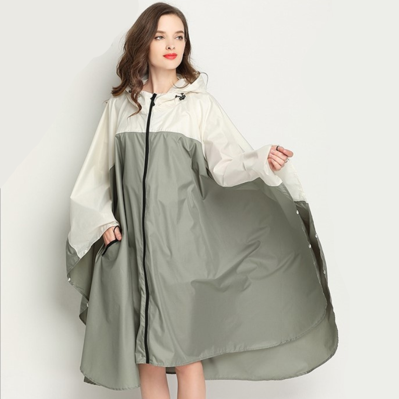 Rain Poncho Kaki & Beige - Kaki & Beige