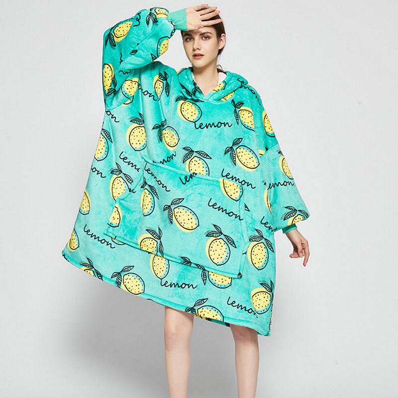 Women's Fleece Poncho Lemon - lemon / unique