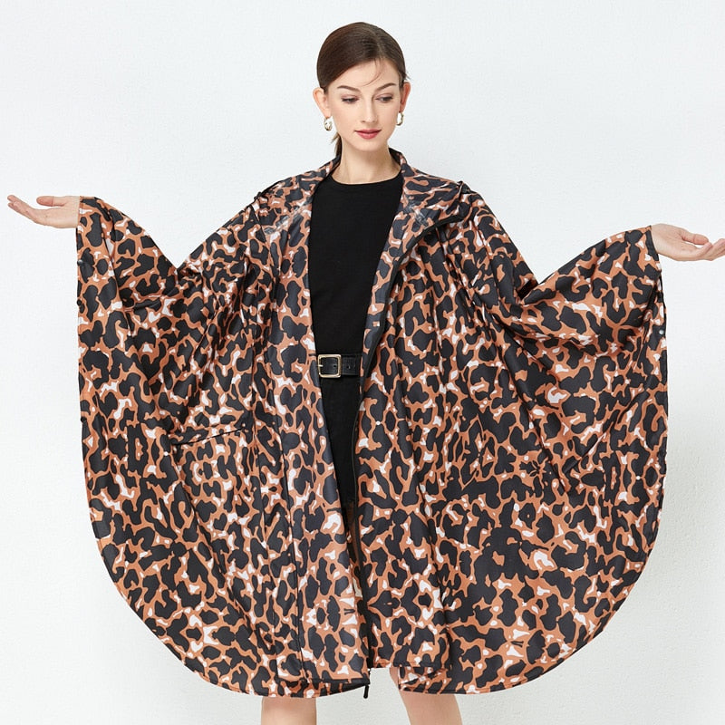 Leopard rain poncho