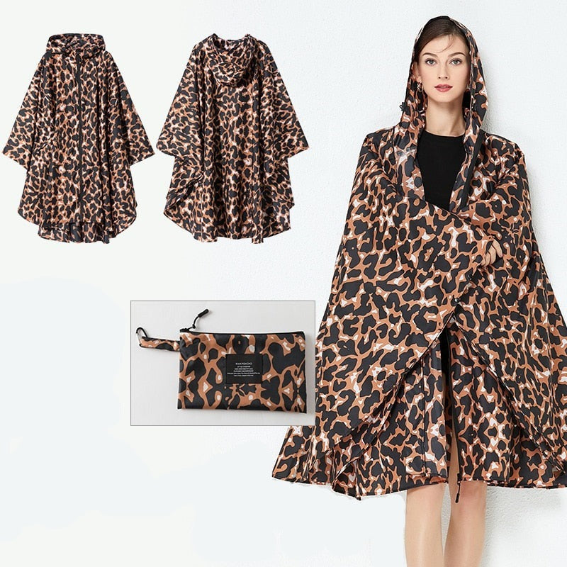 Leopard rain poncho