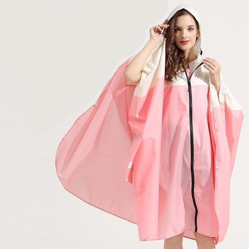 Light Pink & Beige Rain Poncho - Pink & Beige