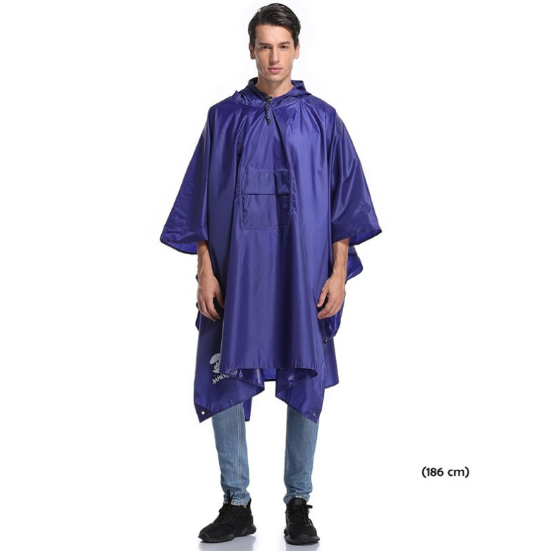 Blue Rain Poncho - Blue