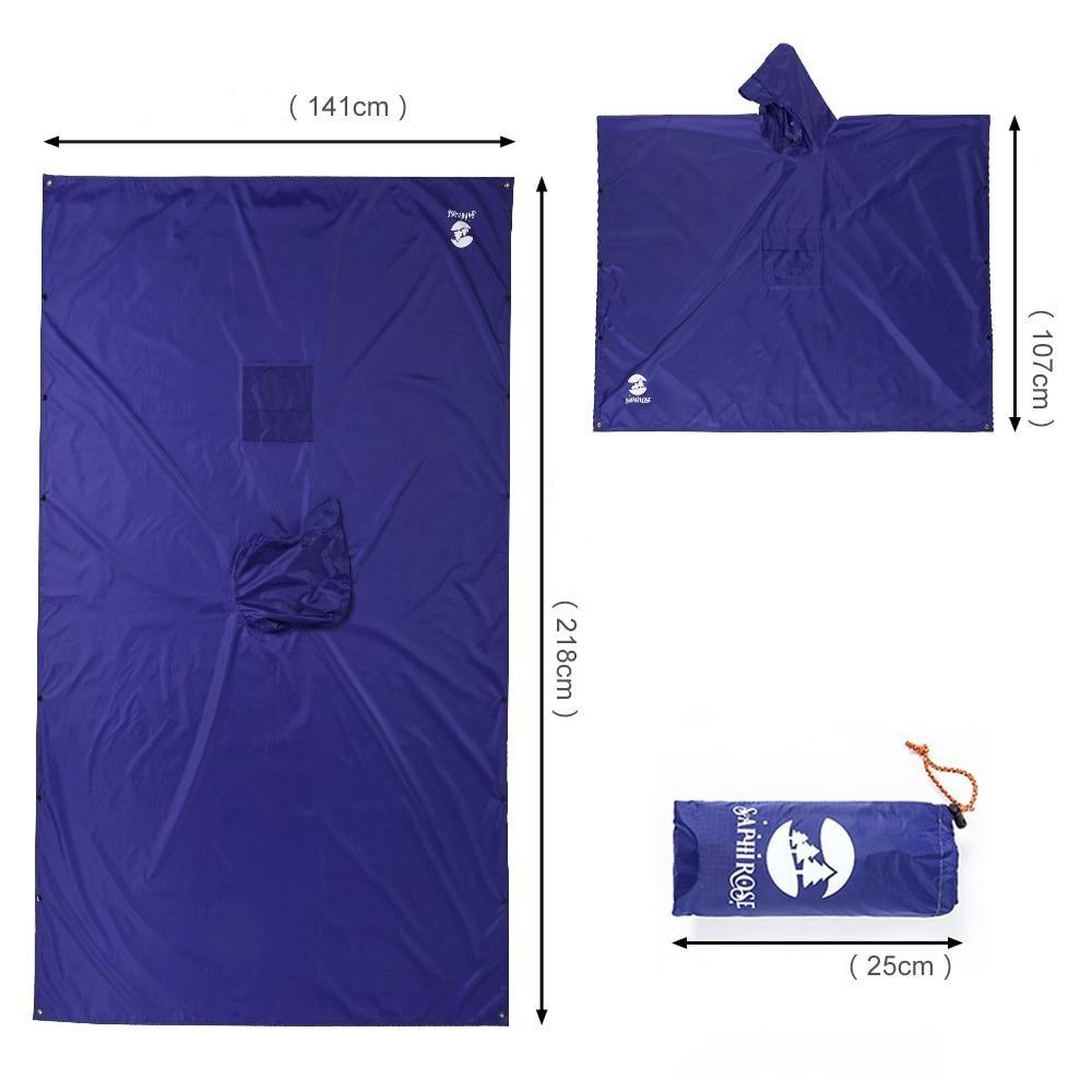 Blue Rain Poncho - Blue