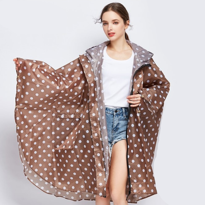 Long rain poncho - brown