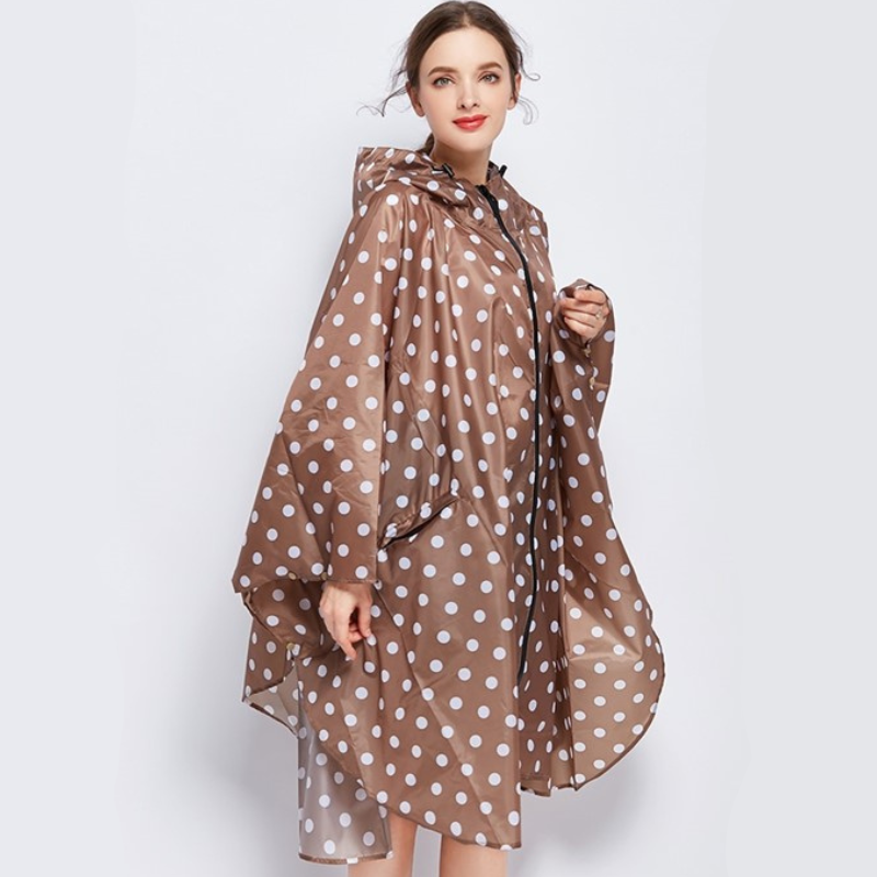 Long rain poncho - brown