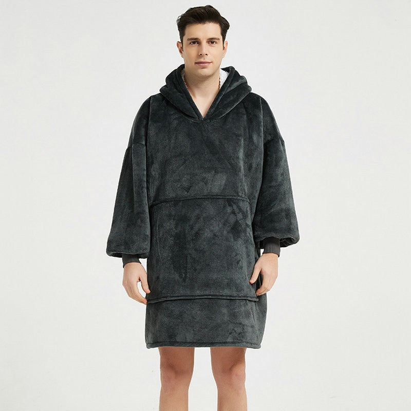 Men's fleece poncho - Grey