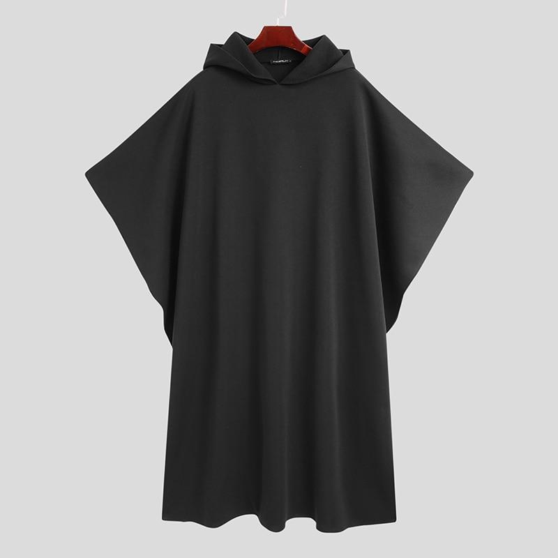 Men's Long Poncho - Black / S
