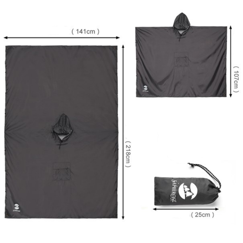 Men's Rain Poncho - Dark Grey