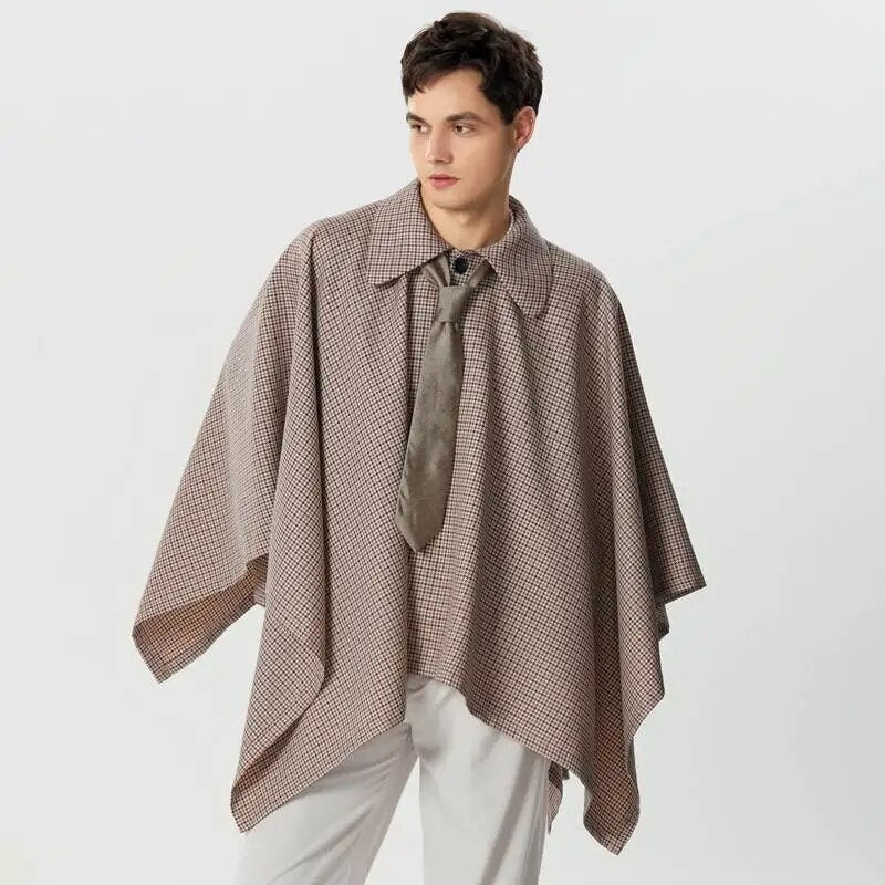 Men's Trench Poncho - khaki / unique