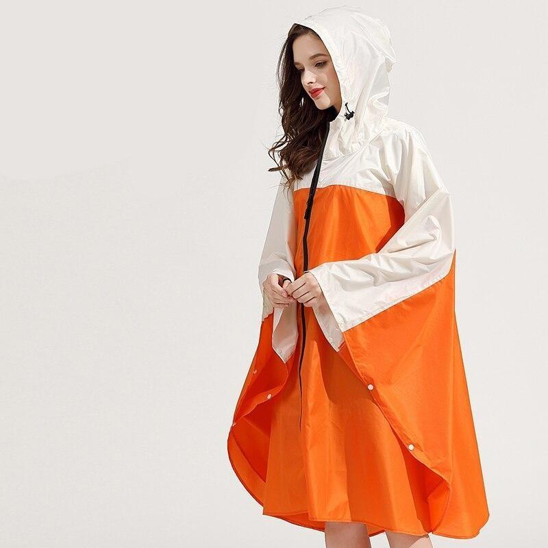 Rain Poncho Orange & Beige - Orange & beige