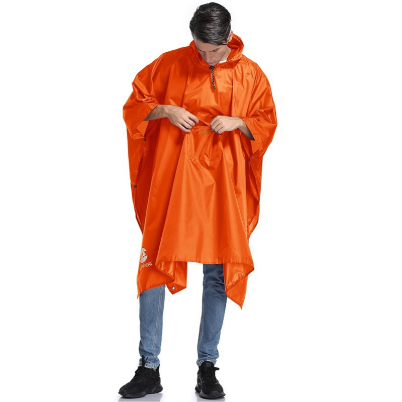 Orange Rain Poncho - Orange