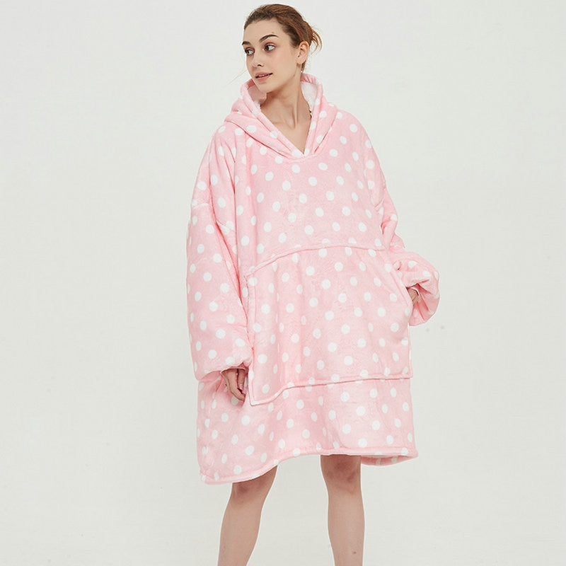 Women's fleece poncho - Pink