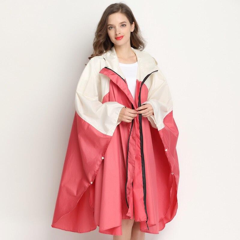 Women's Rain Poncho - Pink & White
