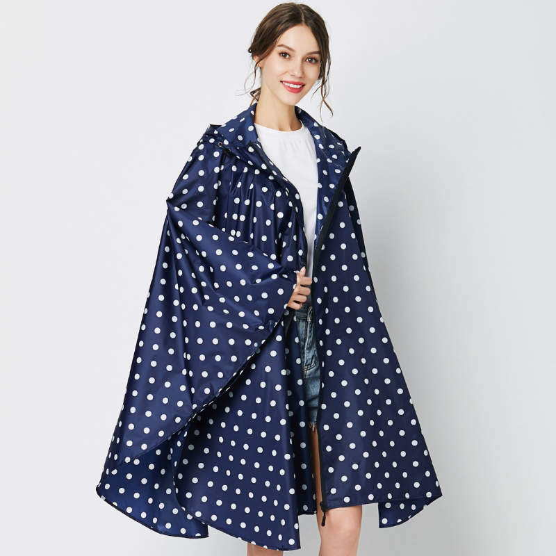 Women's rain cape - navy blue