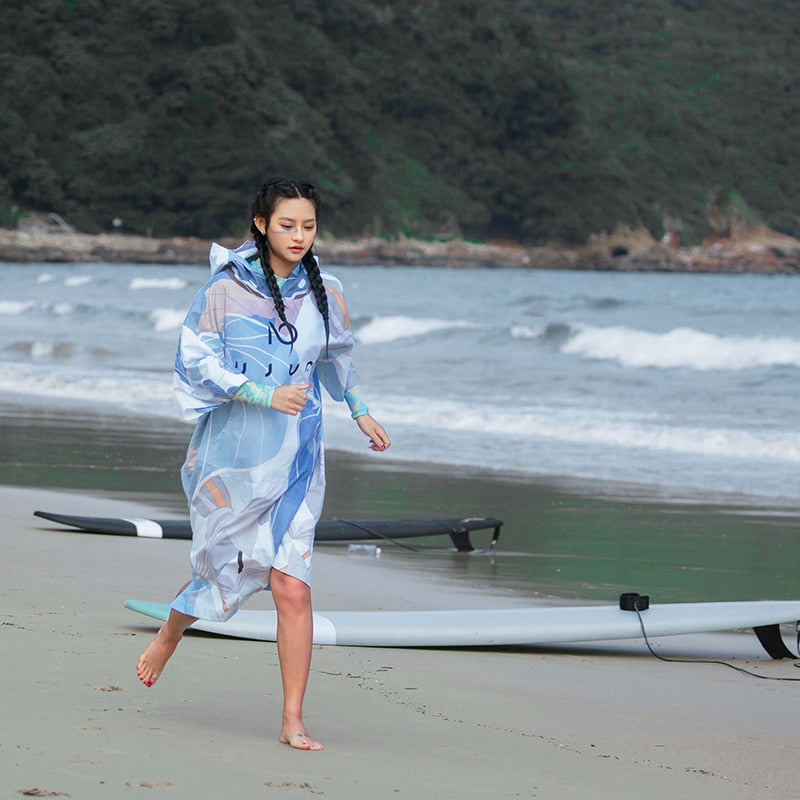 Poncho Surf Modern Art - Blue