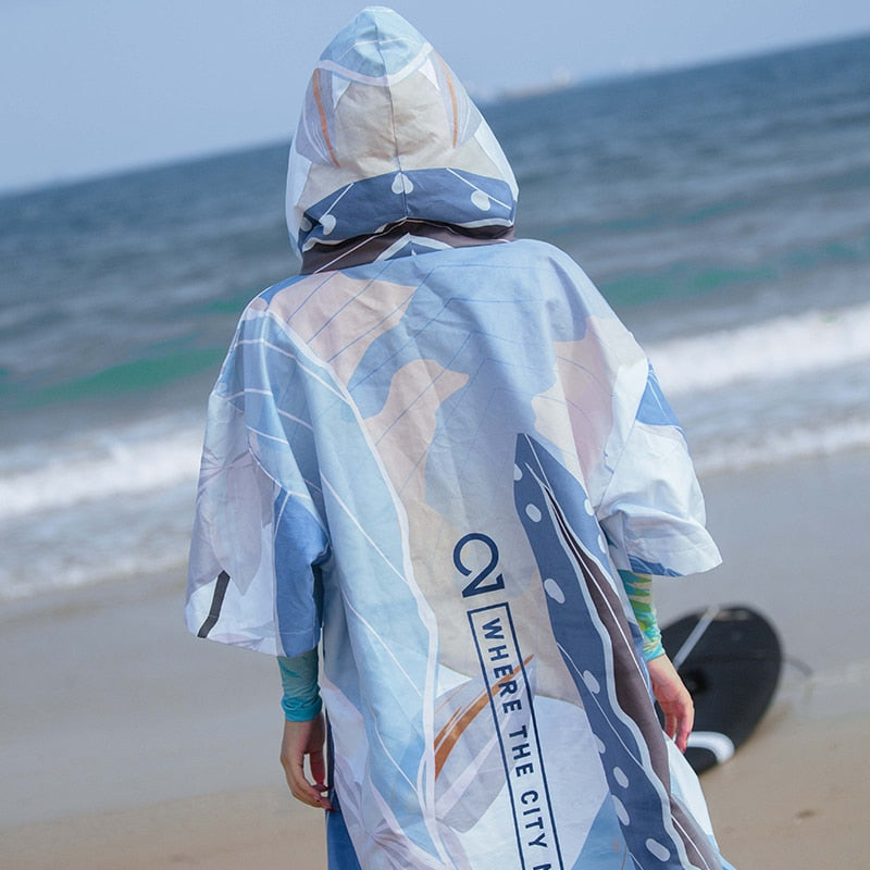 Poncho Surf Modern Art - Blue