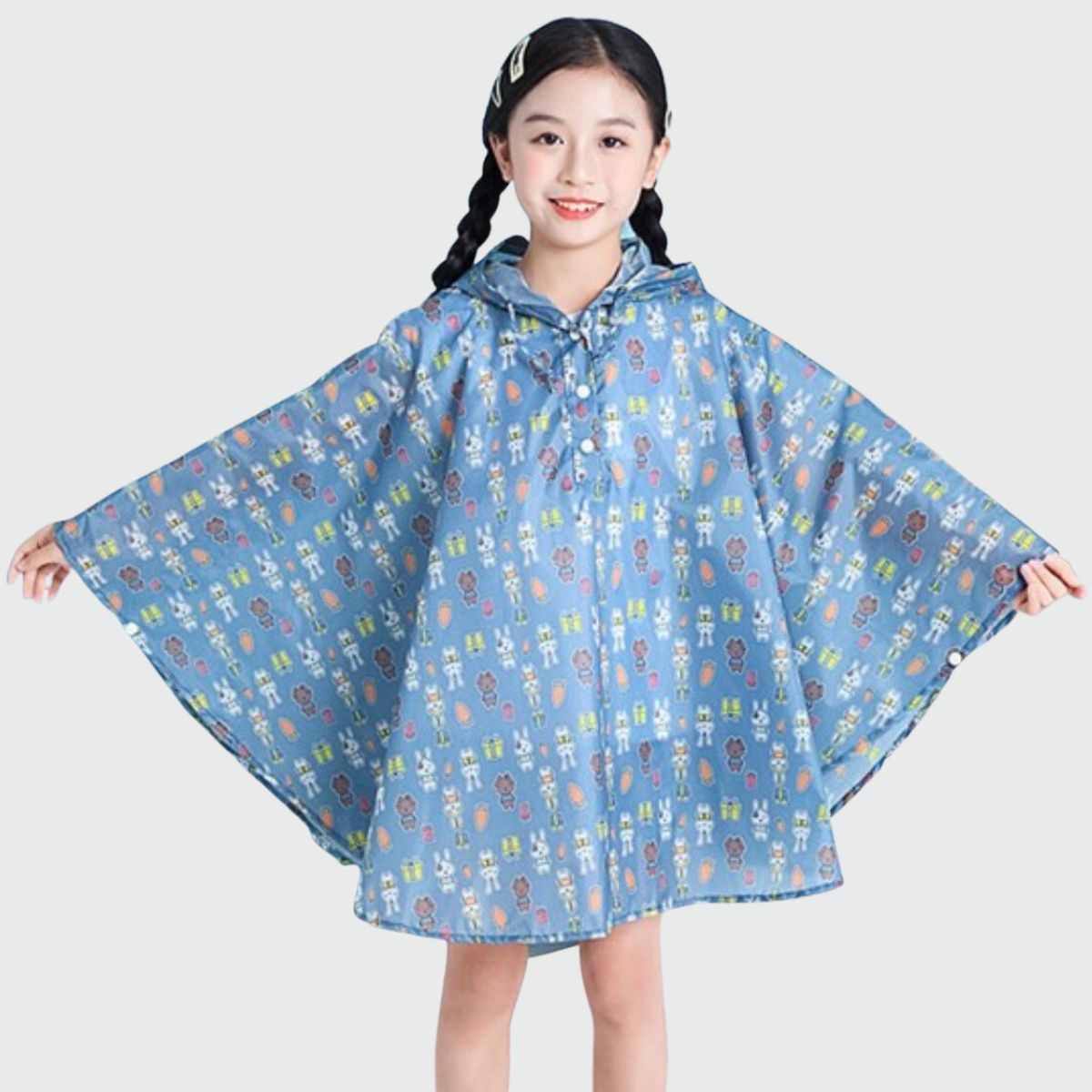 Children's rain poncho Dogs - blue / S