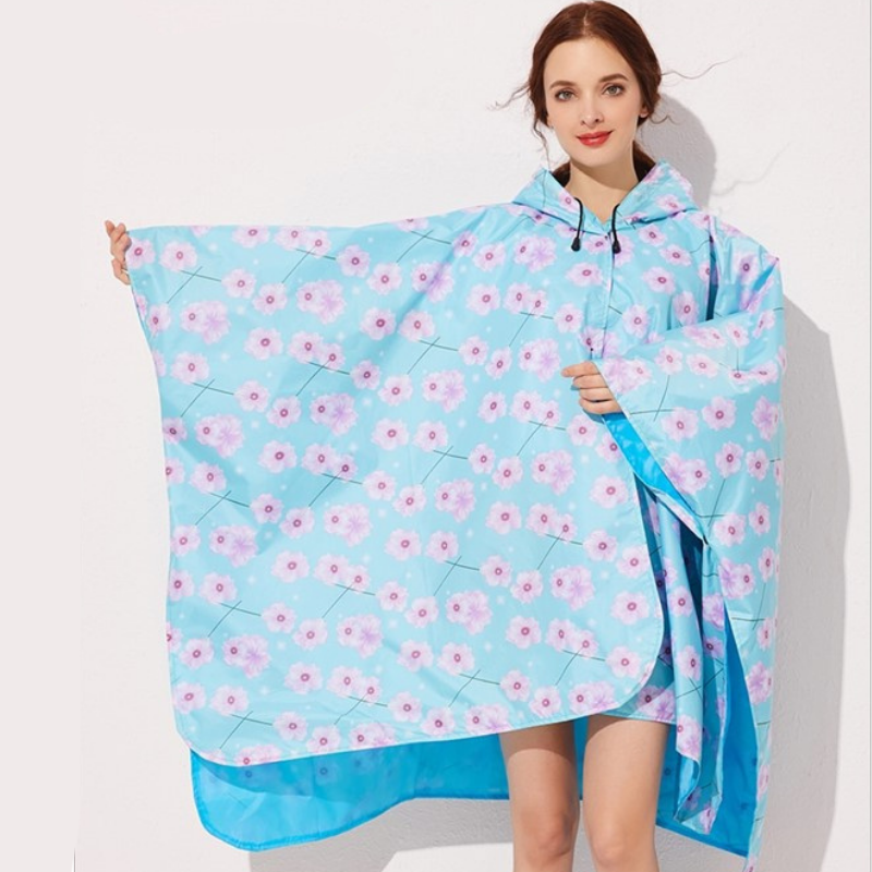 Sakura Rain Poncho - Sakura Flowers