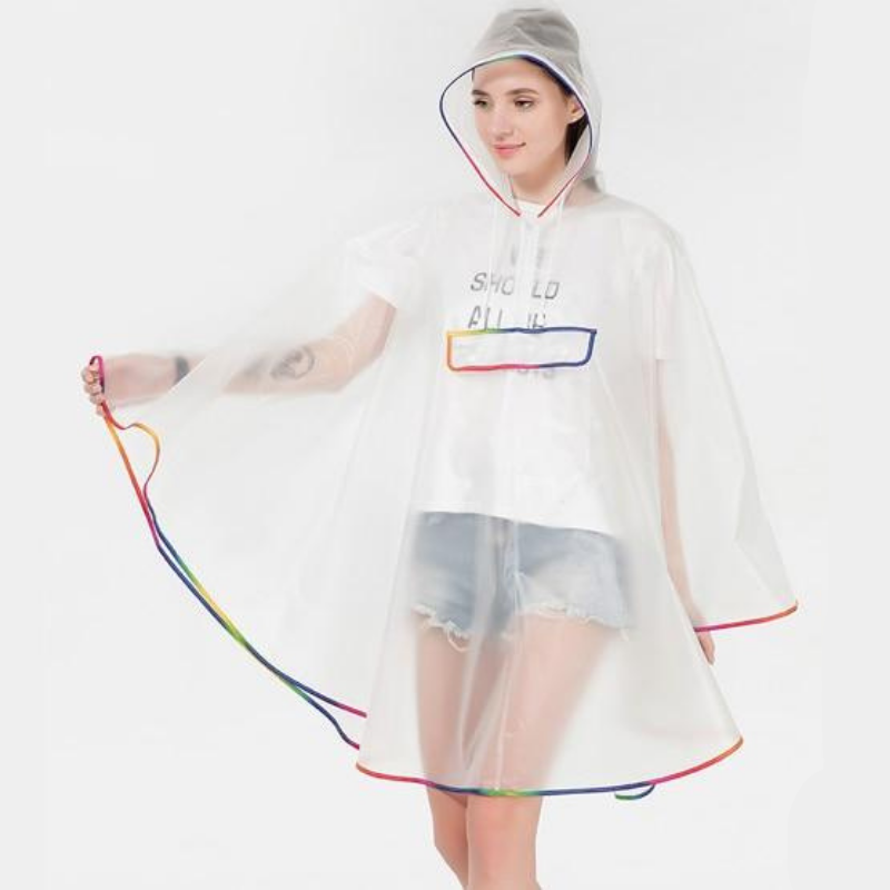Poncho Transparent - Multicolored trim