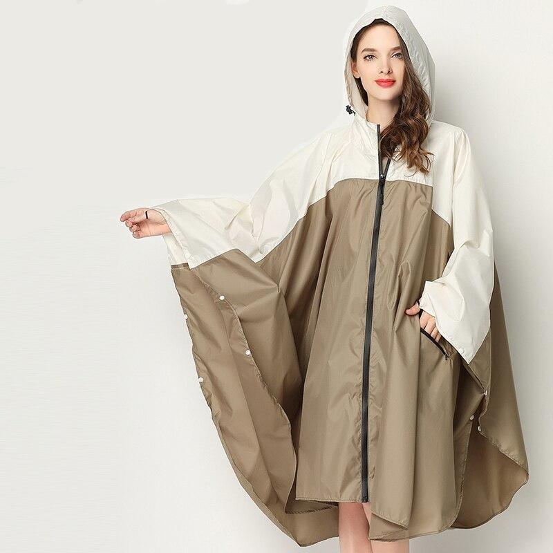 Waterproof Poncho - Beige & White