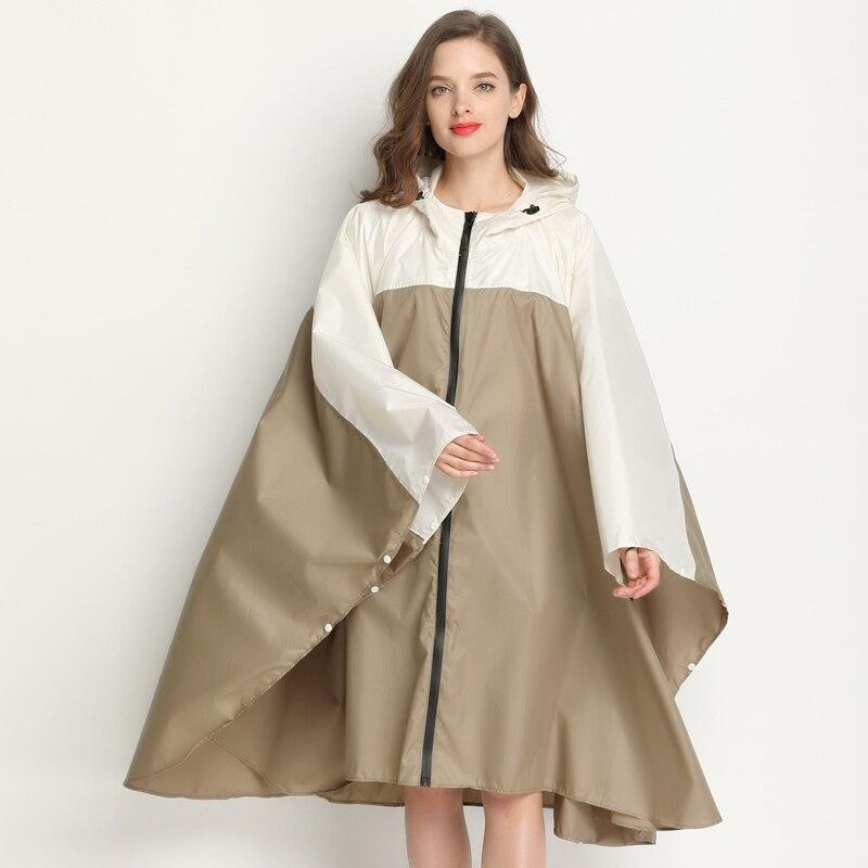 Waterproof Poncho - Beige & White