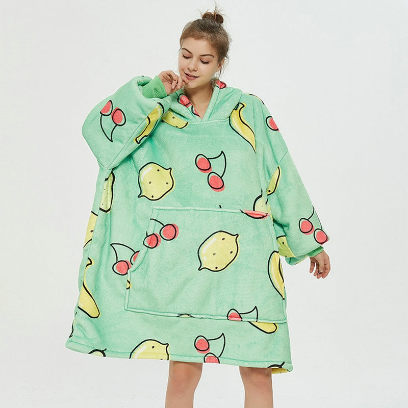 Women's Polar Pyjama Poncho - Green
