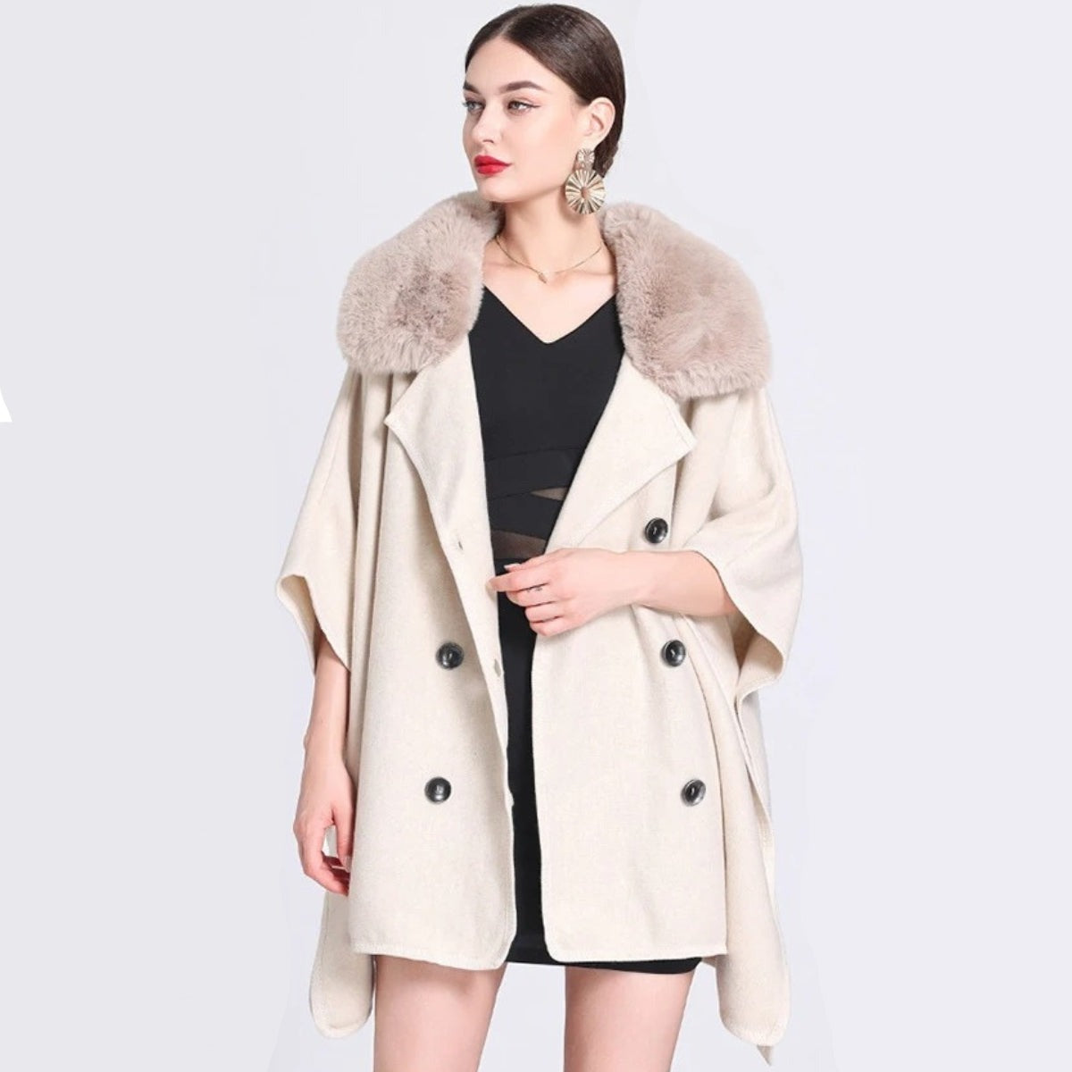 Women's Double-Buttoned Cape