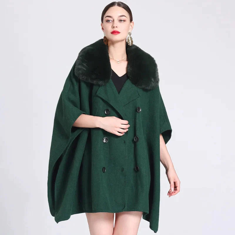 Women's Double-Buttoned Cape