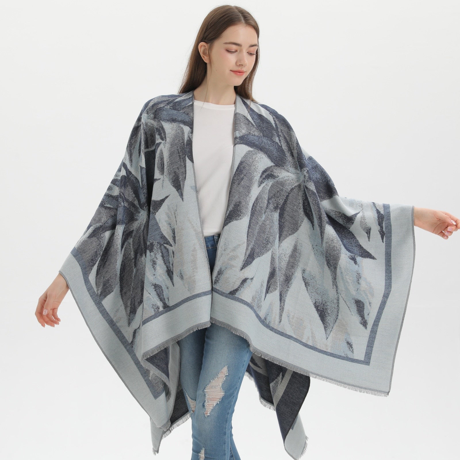 Women's Elegant Flower Poncho