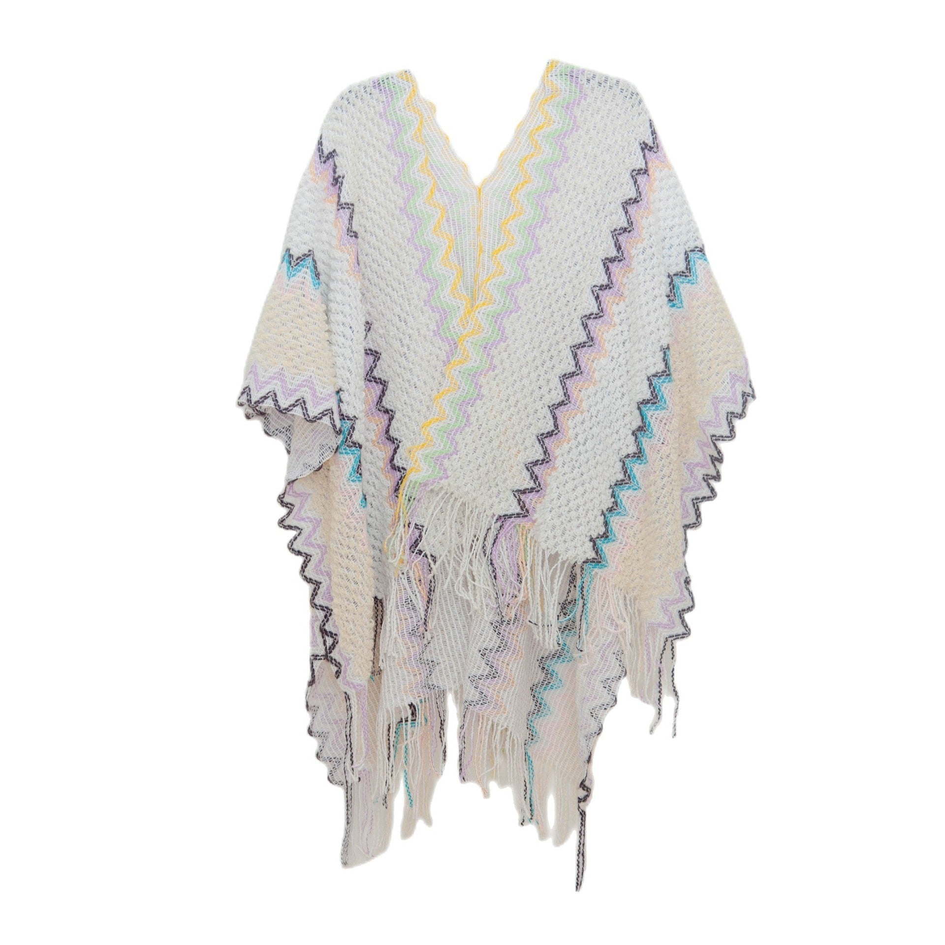 Poncho Woman Ethnic - Beige / Unique