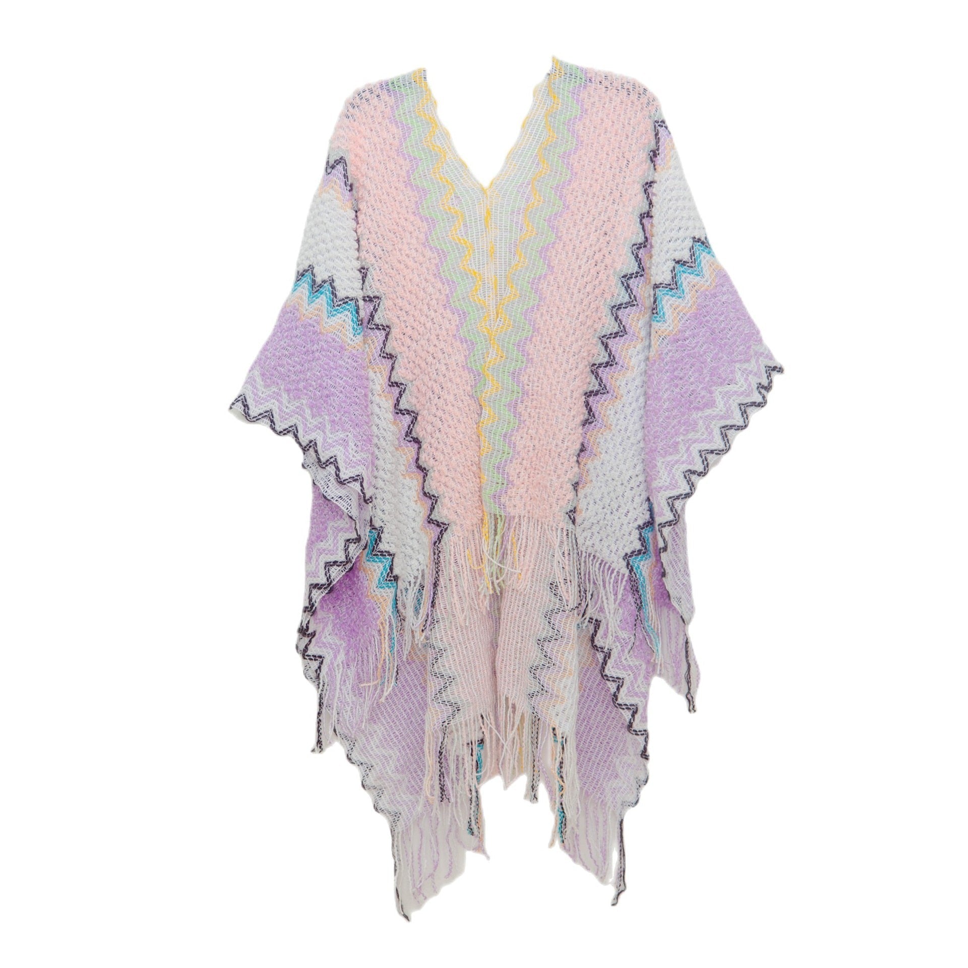 Poncho Woman Ethnic - Pink / Unique