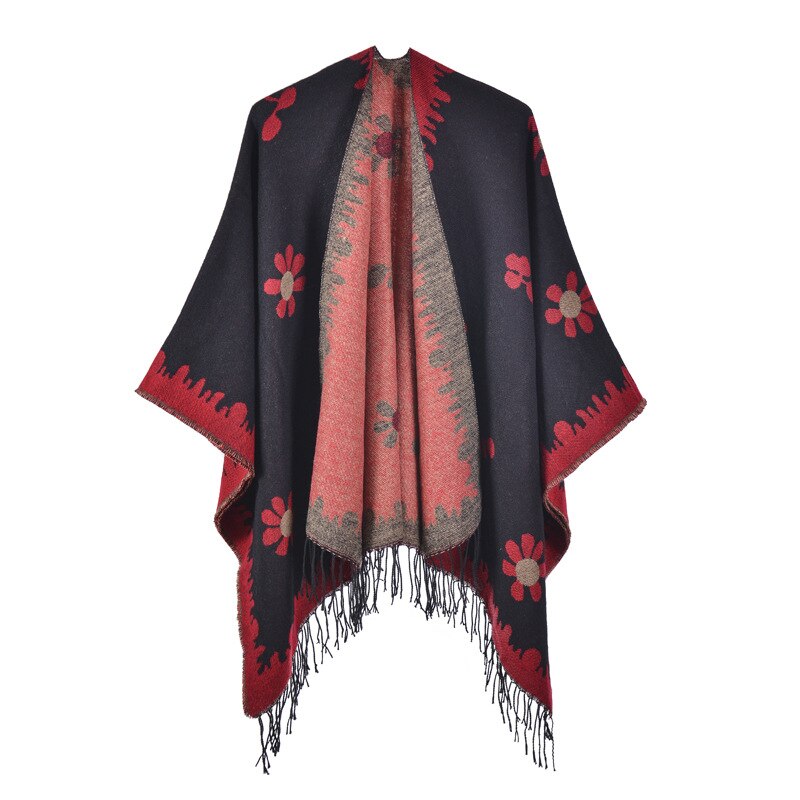 Women's Poncho Flower - 2 / Unique