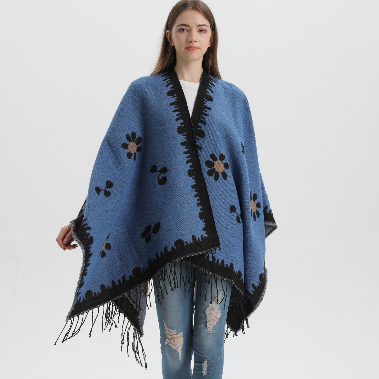Women's Flower Poncho