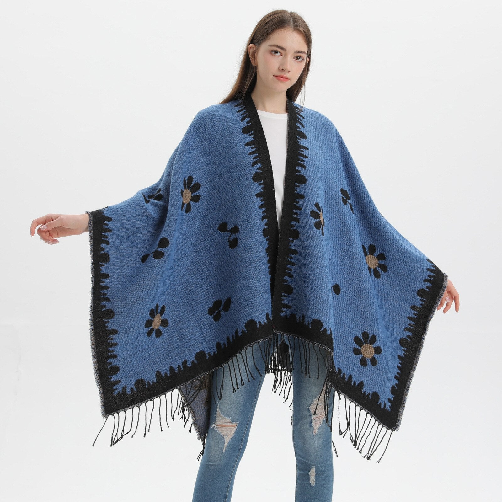 Women's Flower Poncho