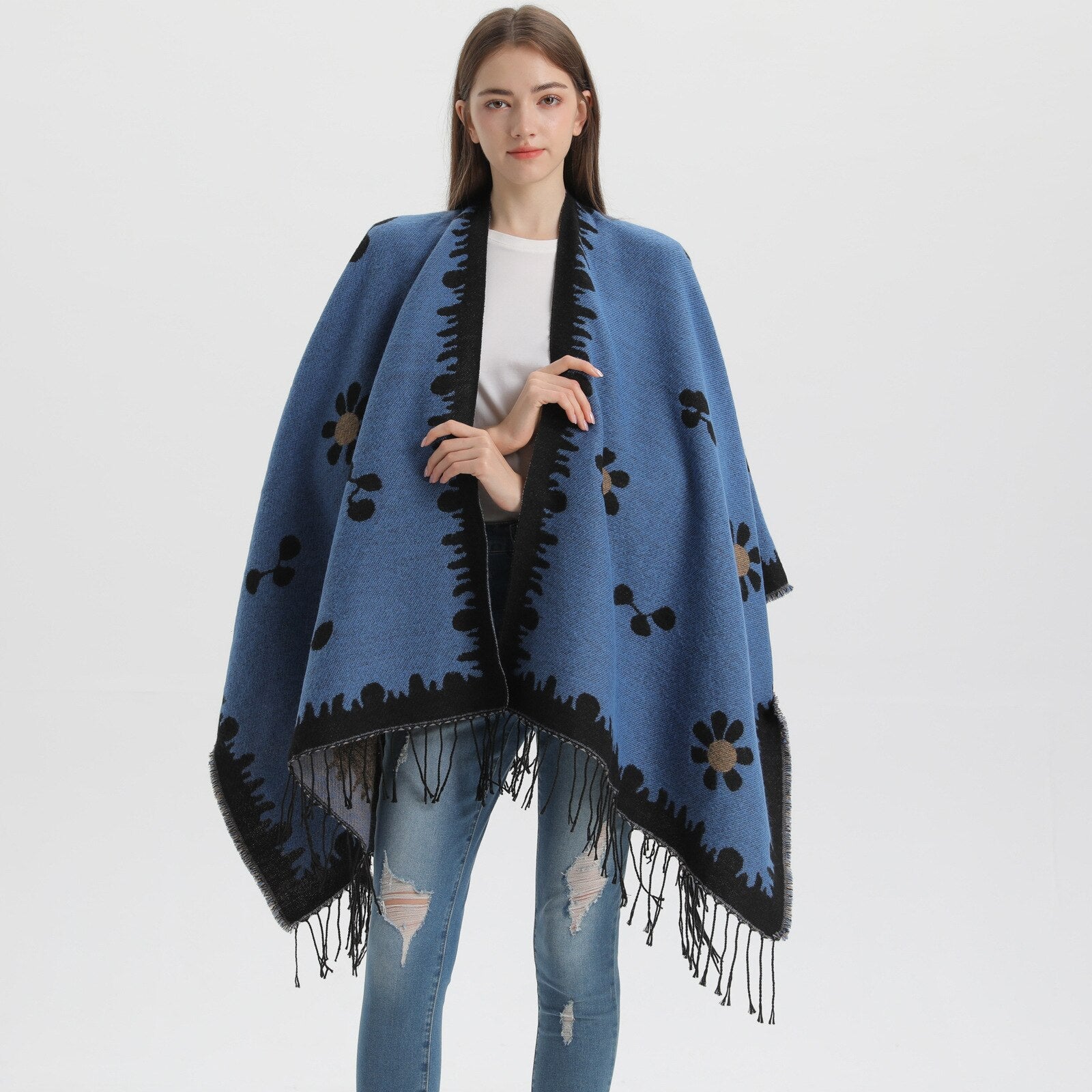 Women's Flower Poncho