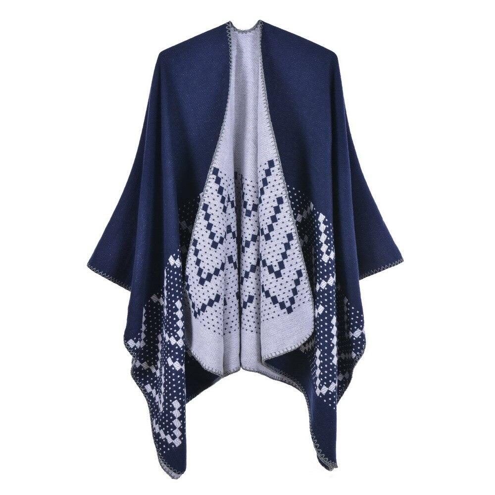 Women's Elegance Poncho - blue