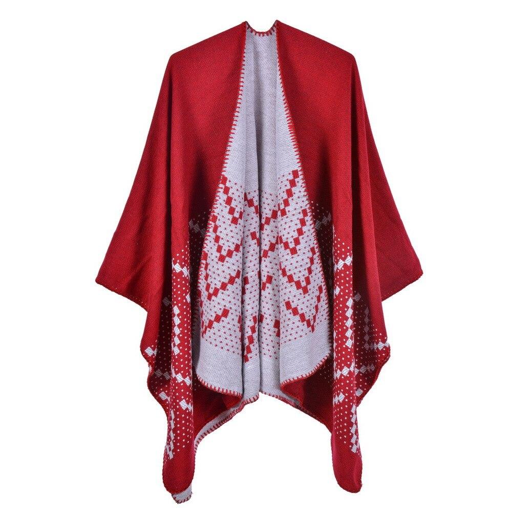 Women's Elegance Poncho - red